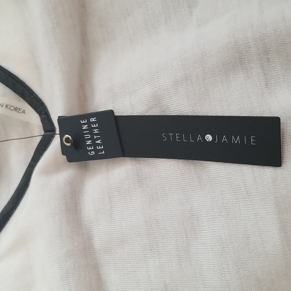 NWT Stella & Jamie Studded Leather Top, Size Small - Picture 8 of 10
